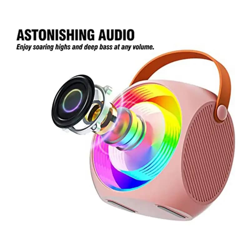 【D75C】 Macchina portatile per altoparlanti karaoke Bluetooth con 2 microfoni, adatta per regali di compleanno, feste in casa