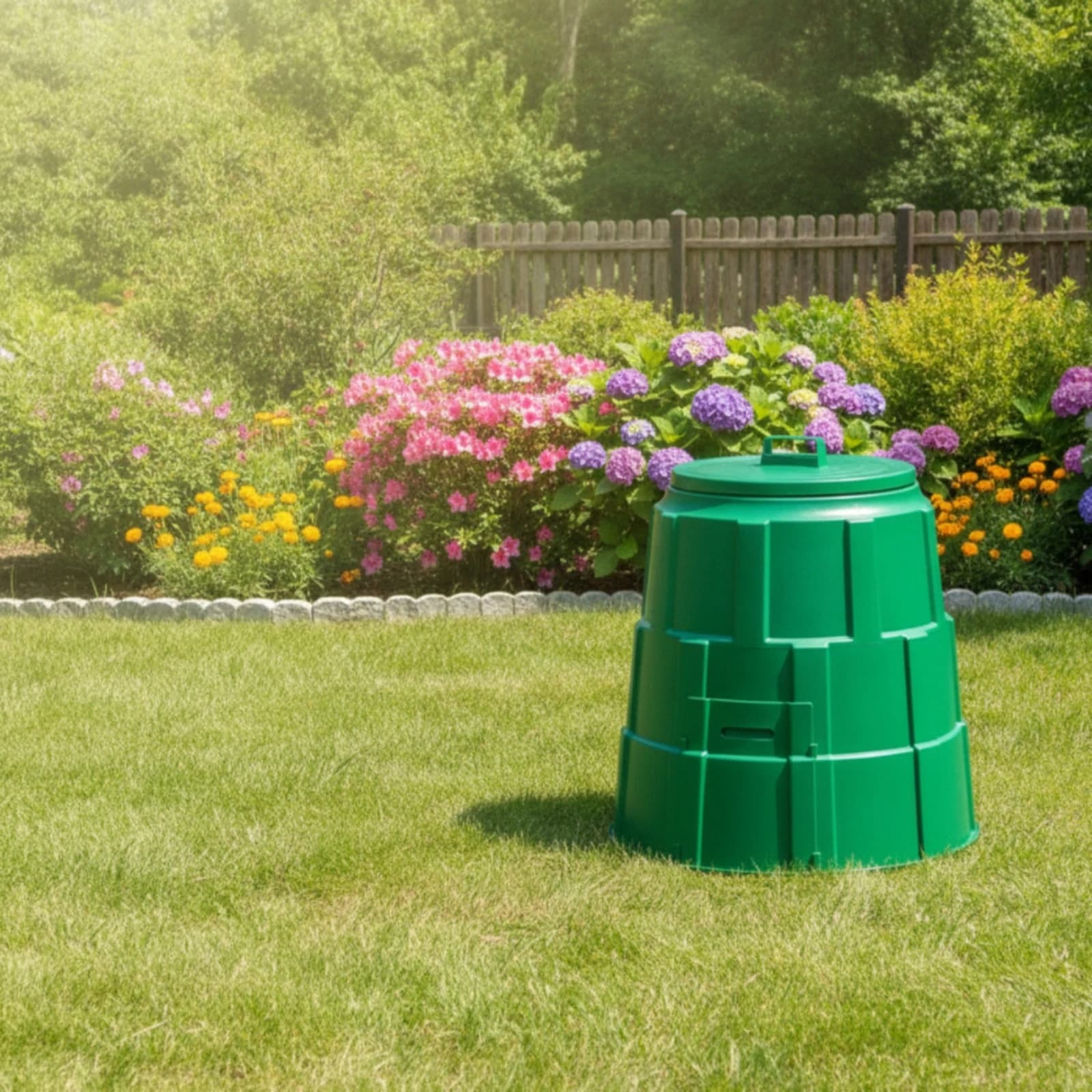 Compost Bin with Lid Tapered Compost Bin Composter Tight-Fitting Eco-Friendly for Gardeners, Backyard, Garden