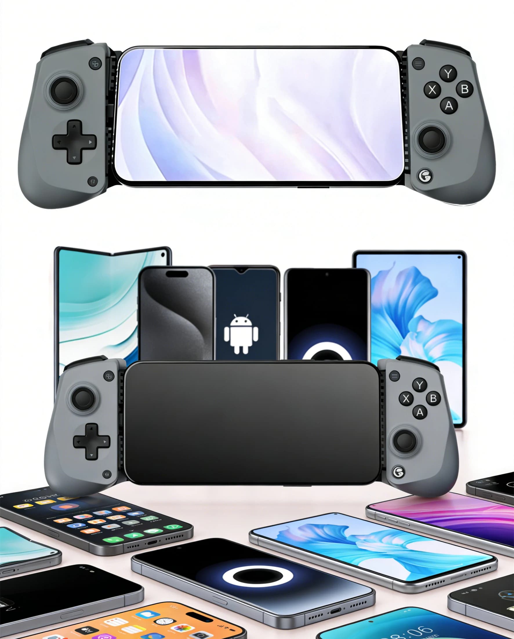 Controller di gioco X5Lite speciale, gamepad retrattile per iOS, Android e Type-C, controller di gioco mobile.