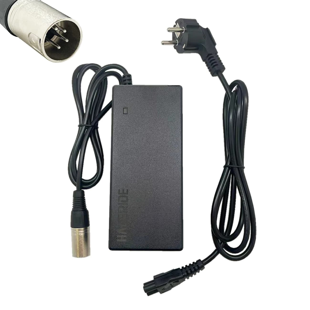 Caricabatterie HANERIDE 42V(36V) Spina 2A XLR a 4 pin per batteria Ebike Impulse1.0 e 2.0 Caricatore DerbyCycle 36V