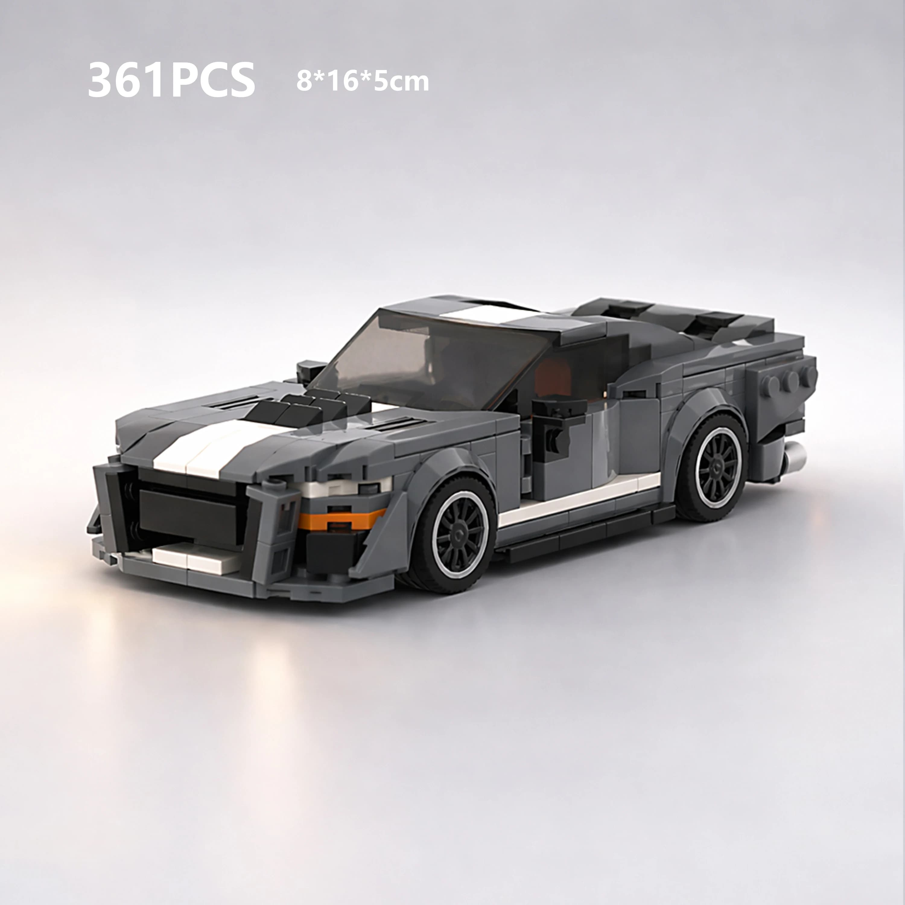 MOC Auto da Corsa Classica Muscle Car 361 Pezzi Mattoncini Piccoli a 8 Perni Larghi Modellino da Costruire Giocattolo da Esposizione Regalo