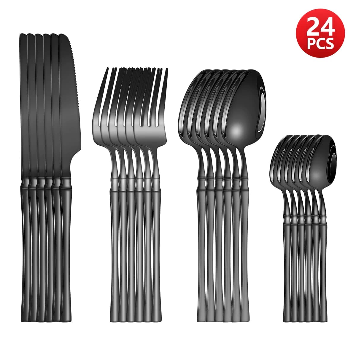 4/6/16/24 pieces set of crockery stainless steel black kitchen crockery for the house Hotel Western steak knife fork spoon crockery