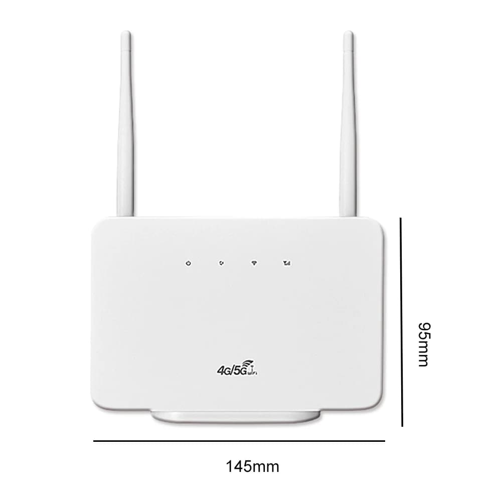 Router Wireless 4G 300Mbps con Hotspot, Modem Wireless con Antenna Esterna e Slot per Scheda SIM, Connettore EU per Connessione Internet