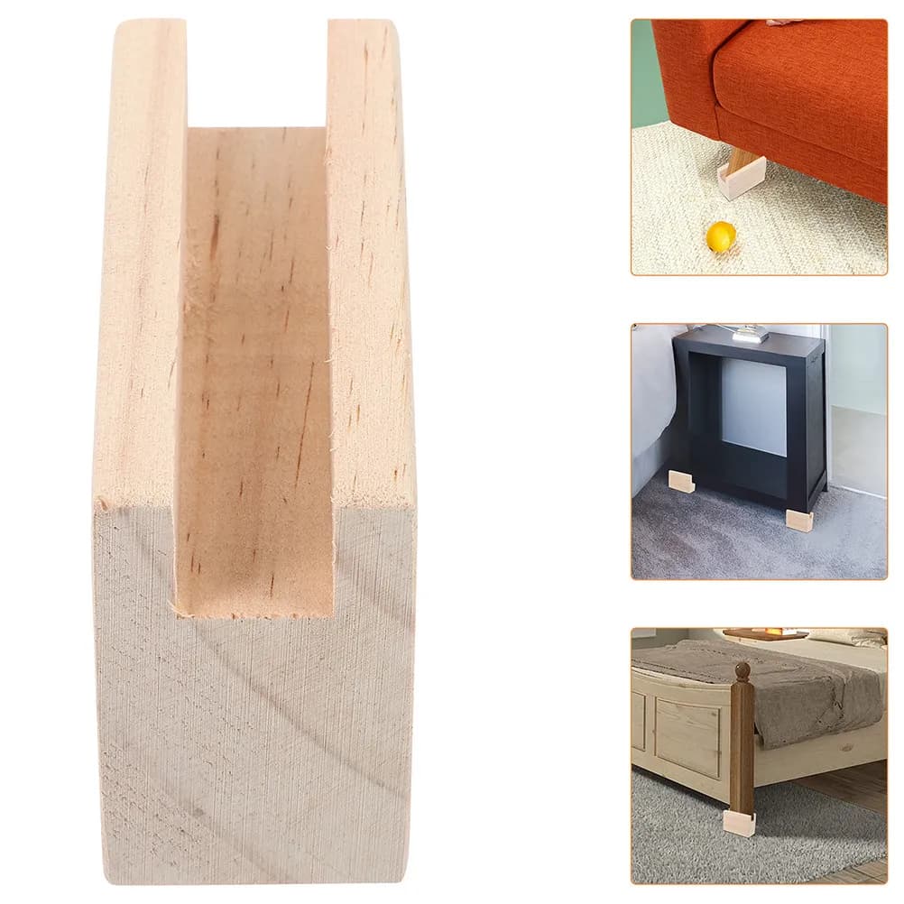 2 Pezzi Rialzi per Mobili in Legno, Blocchi di Sollevamento per Materasso, Telaio, Tavolo, Divano, Estensione Gambe, Facile Montaggio, Supporto