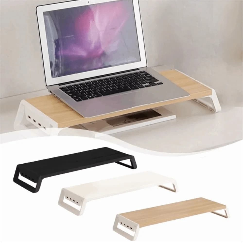 Thick Computer Monitor Stand with USB Ports Ergonomic Computer Heightening Rack Pressure-Resistant Laptop Elevated Stand
