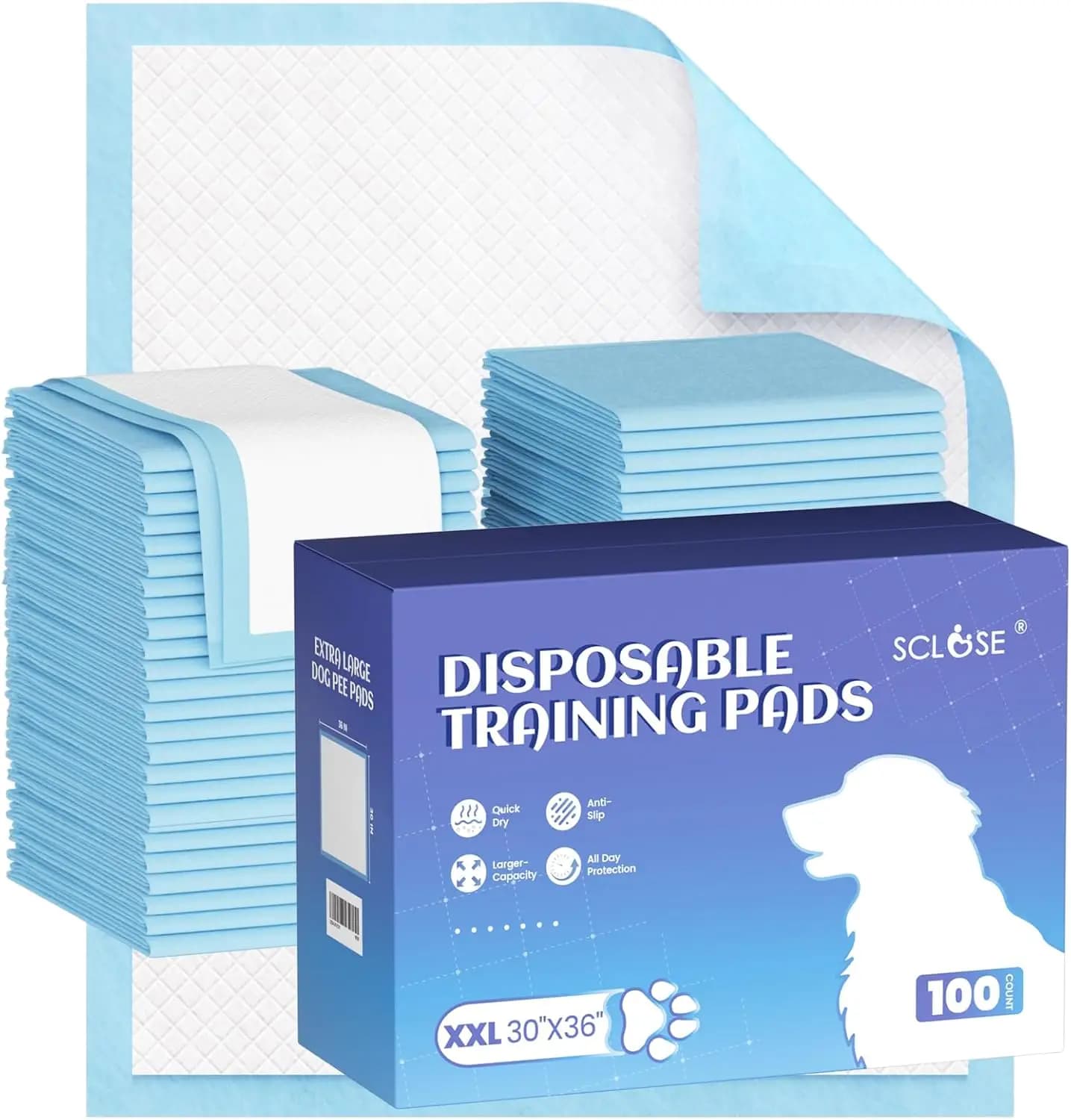 Tappetini Assorbenti Extra Large per Cani, 30x36 Pollici, Super Assorbenti e Impermeabili per Addestramento Cuccioli e Cura degli Animali