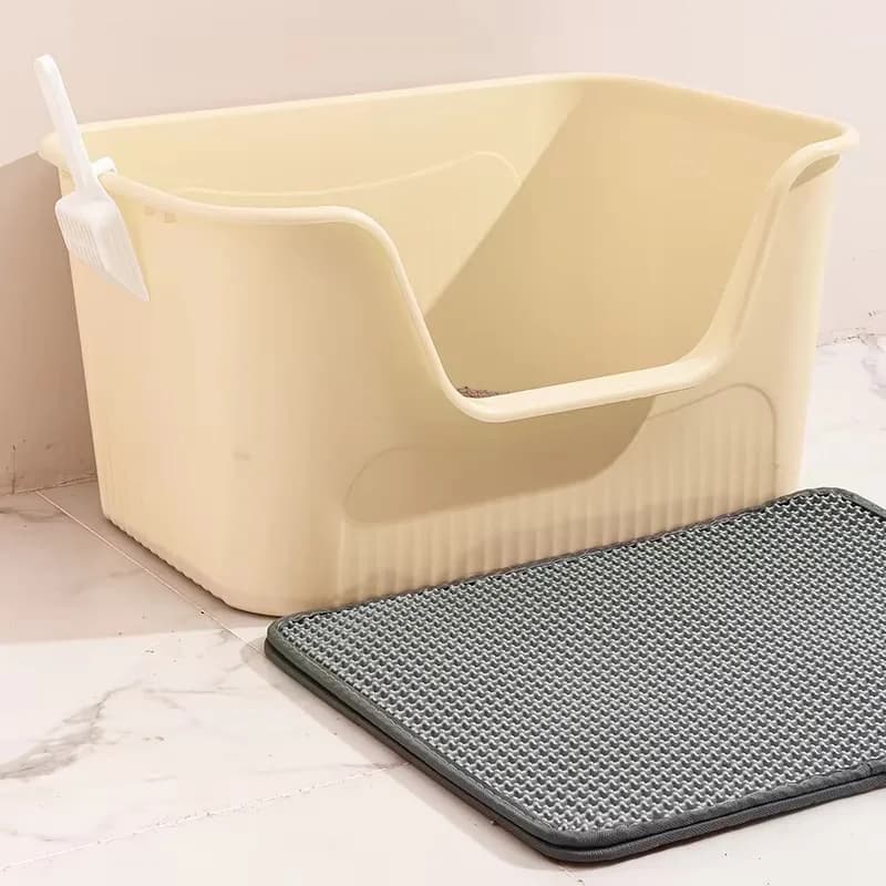 Lettiera per Gatti Gigante Semi-Chiusa, Vasca Igienica Anti-Schizzi Extra Large in Plastica per Gattini, Accessori per Lettiere