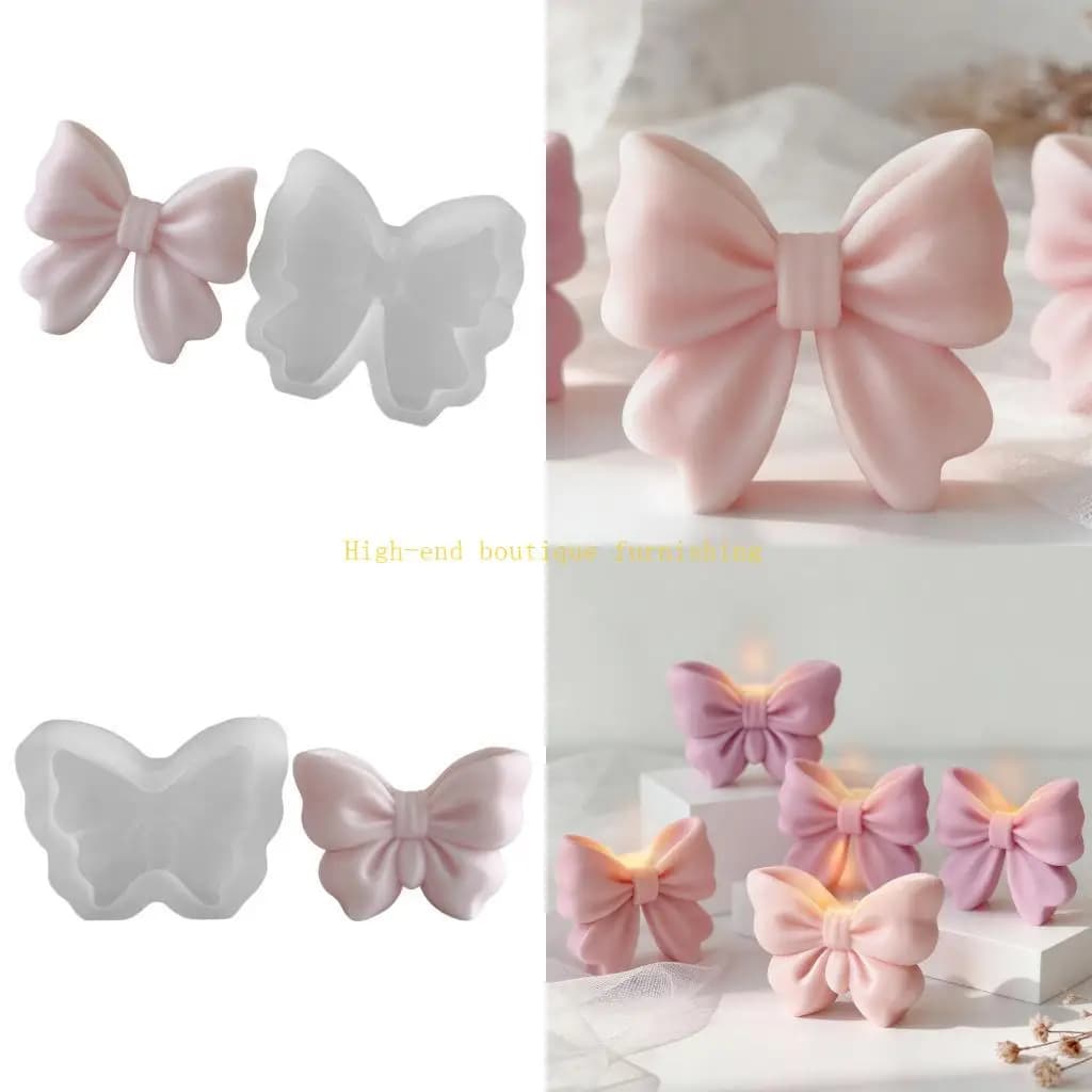 L9NB Stampi in silicone per candele Bowknot per realizzare candele, sapone, cioccolato e resina Art