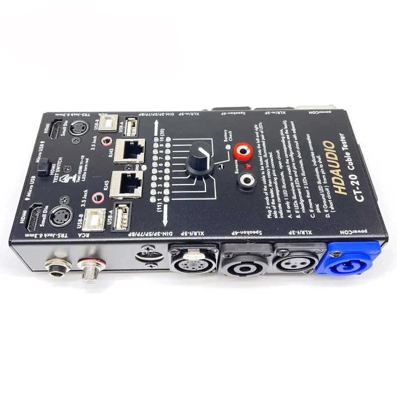 Audio Cable Tester CT-20 Cable Tester Rj45 (20 types) for HDMI compatible Powercon Speakon