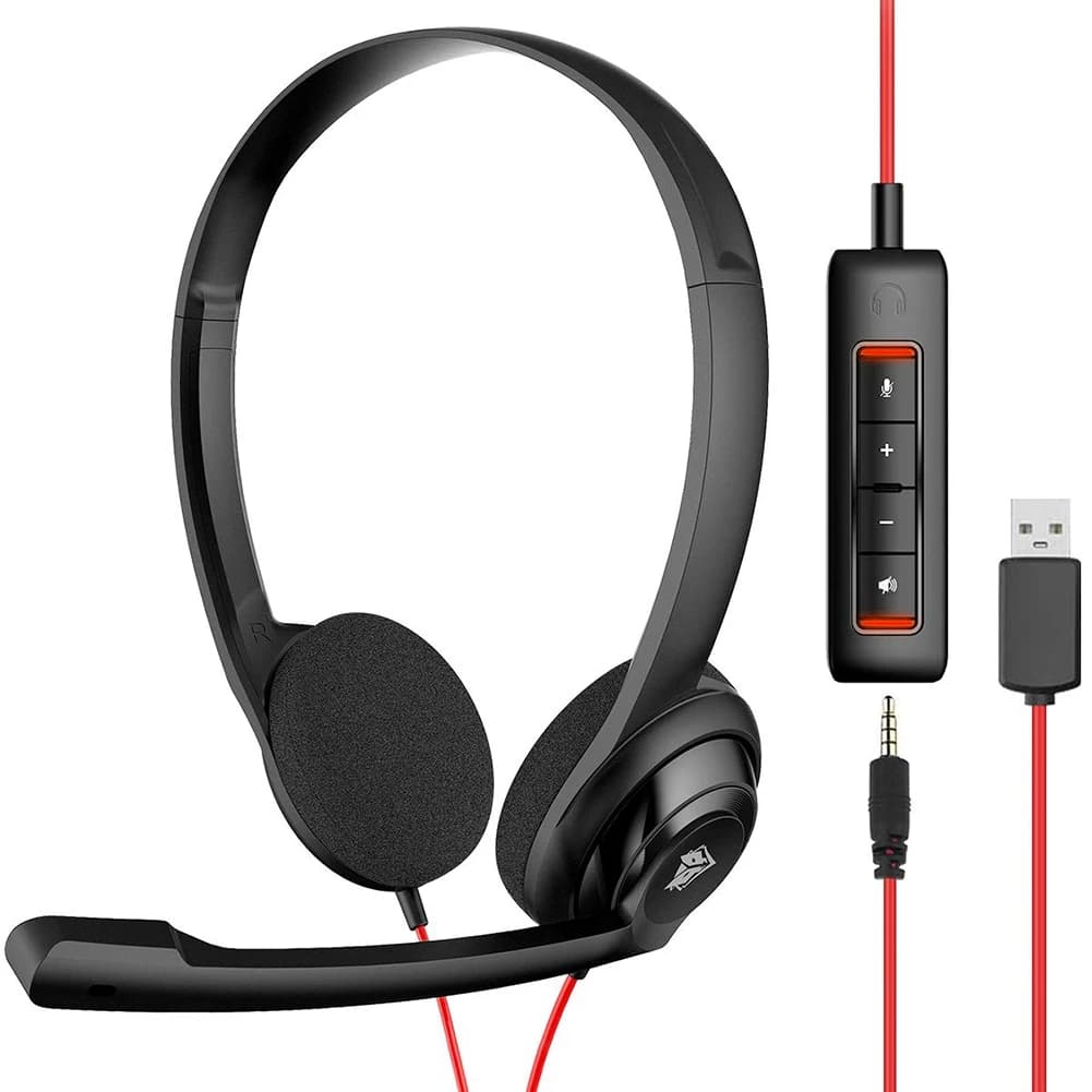 NUBWO Cuffie USB con microfono con cancellazione del rumore per computer portatile PS5, cuffie per call center cablate sull'orecchio per Boom