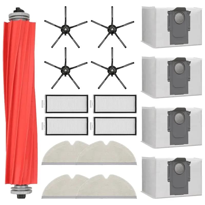 ABJT - Kit Accessori per Robot Aspirapolvere Roborock Q7, Q7+, Q7 Max, Q7 Max+ (Plus): Spazzola Principale, Spazzole Laterali, Filtro, Sacchetti, Panni