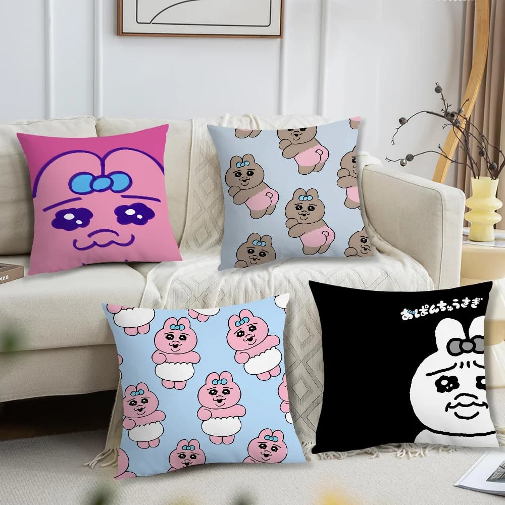 O-Opanchus Usagis Funny pillow lining with print, sofa decoration, home, car, coffee shop, office, simple Nordic style