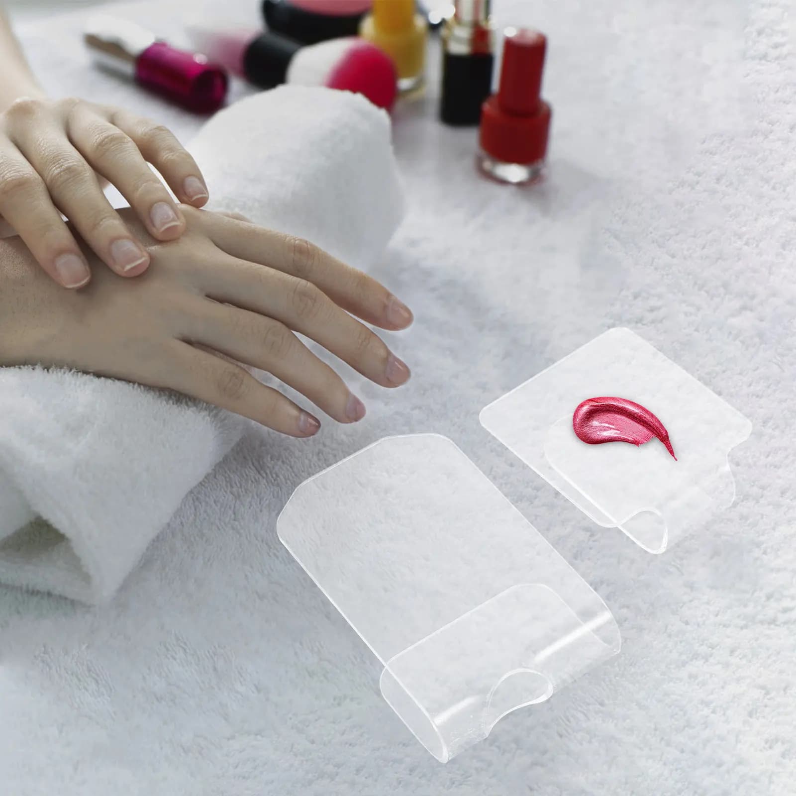 2 Pezzi Palette Professionali per Pittura Unghie, Vassoi Trasparenti per Miscelazione Acrilico e Manicure, Espositori per Nail Art