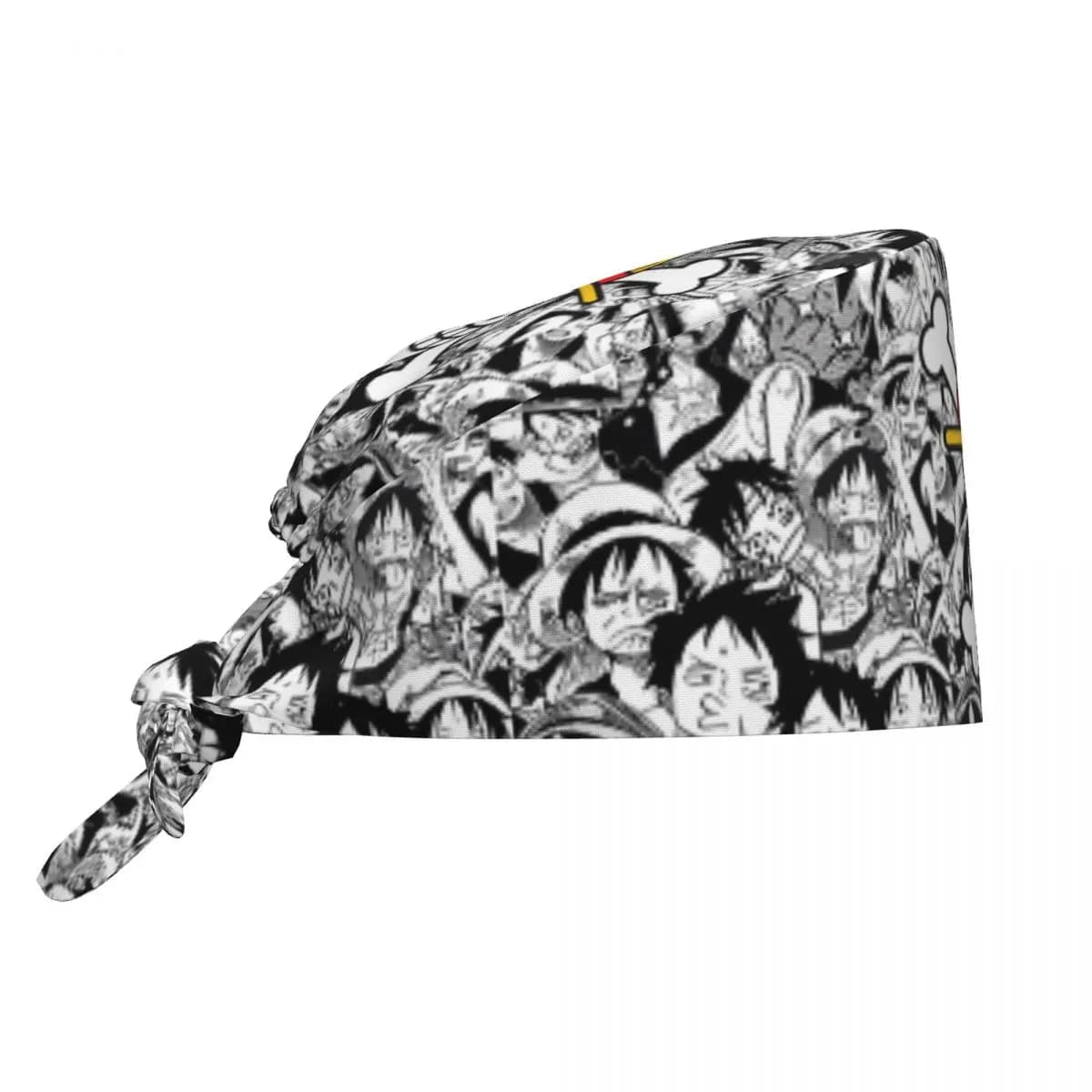 Personalized L-Luffyes Skull Pirate Cleansing Cool Man Woman Scrub Cap Surgical Hat Nursing Scrub Hat for Dentist