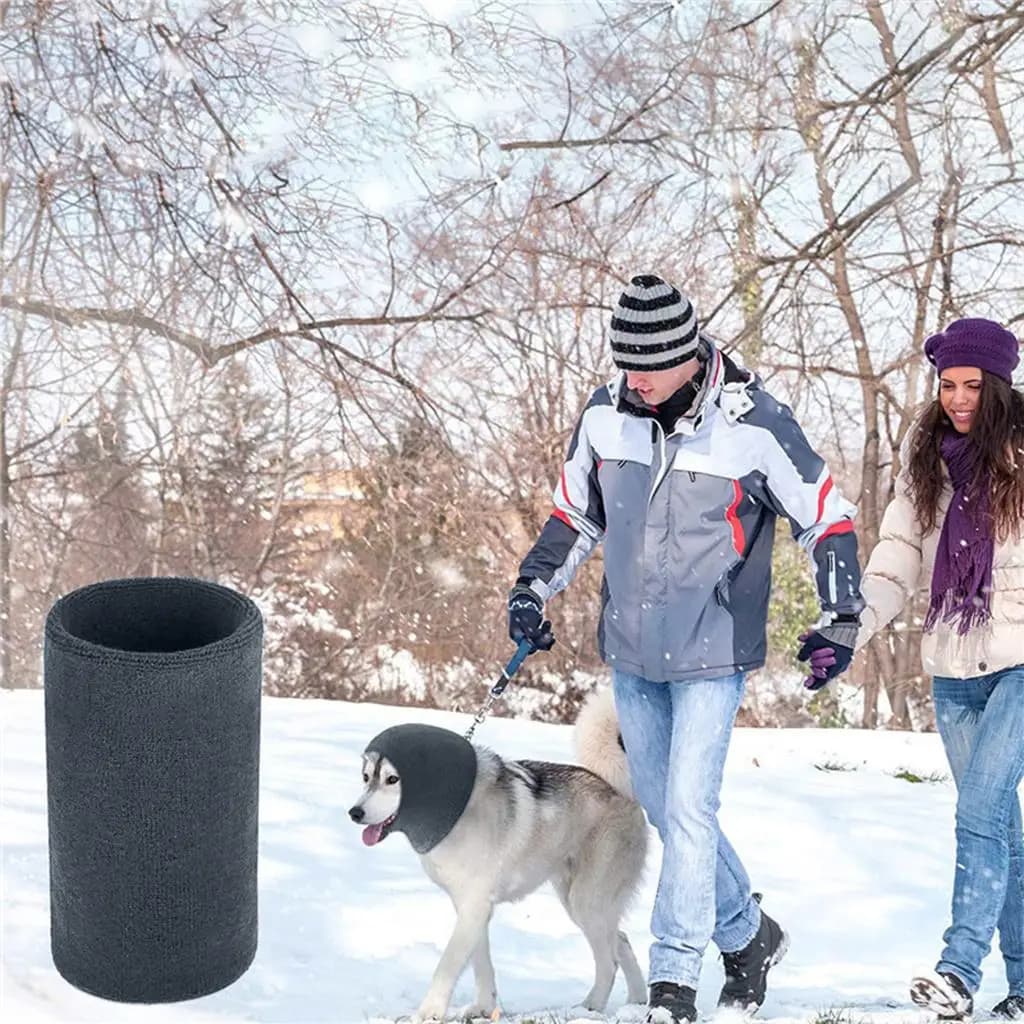 Dog Ear Wrap Anxiety Grooming Noise Reducing Suede Snood Head Sleeve Warm Pet Accessories for Bathing Winter Outdoor