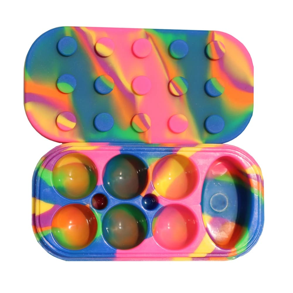 Contenitori per barattoli di cera in silicone da 6 + 1 34 ml, scatola di immagazzinaggio cosmetica in silicone, classificazione dell'olio contenitiva lo strumento di pulizia del fumo