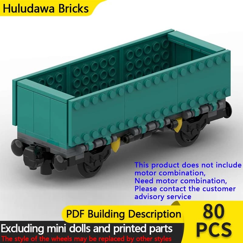 City Car Model MOC Building Bricks Foldable Open Freight Car Modular Technology Gifts Holiday Assemble Children Toys Suit
