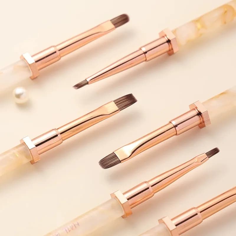 Pennello per unghie in nylon da 1/6 pezzi, pennello triangolare per nail art, pennello per pittura per unghie, pennello per polvere di gel UV acrilico