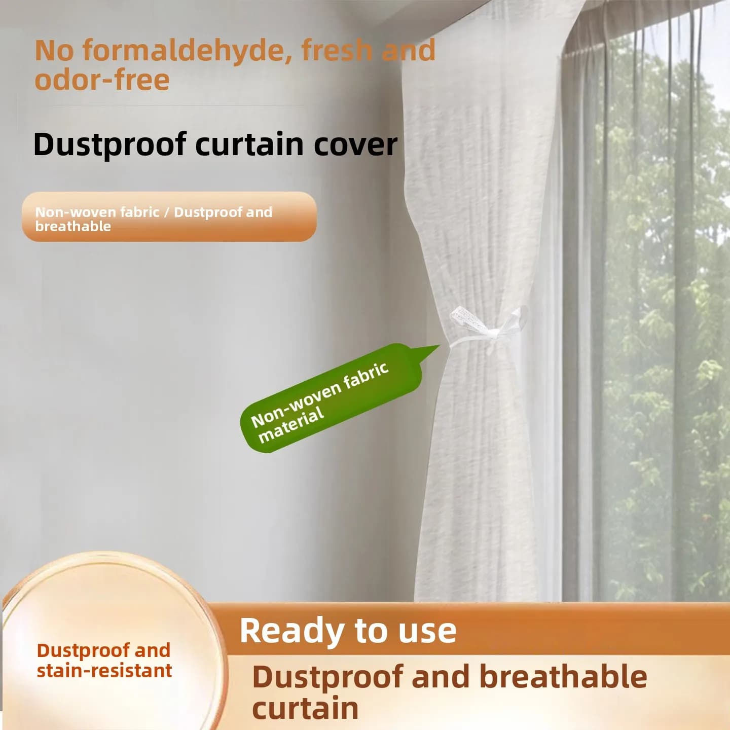 Disposable Non-woven Dust-proof Curtain Protection Cover Home Decoration Furniture Cover Cloth Simple Style Normal Specification