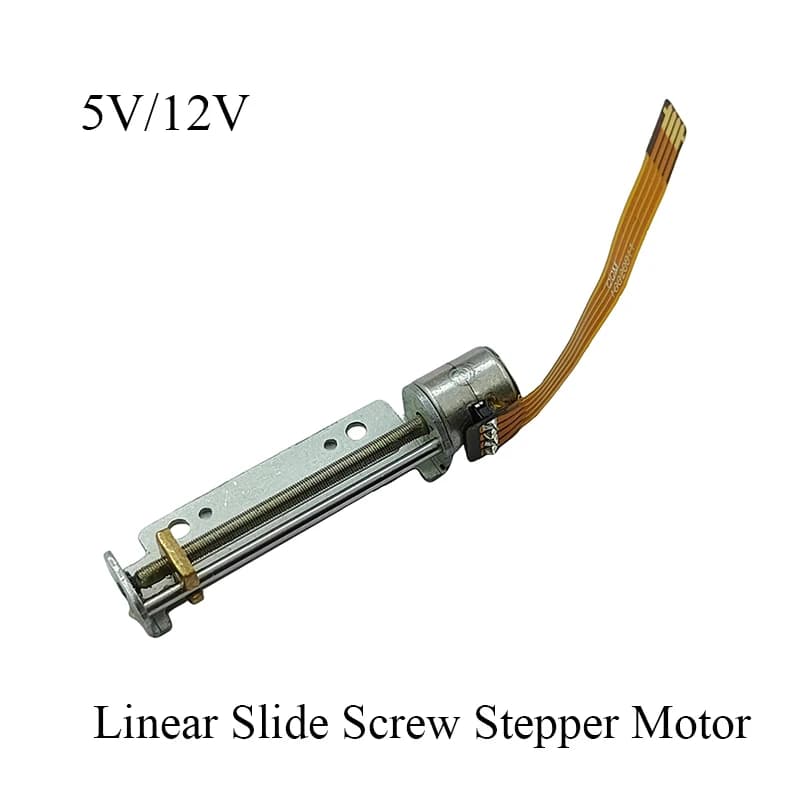 Motore Lineare Micro 8mm 5V/12V con Blocco di Movimento a Dado Metallico, Motore di Sollevamento Telescopico a 2 Fasi e 4 Fili