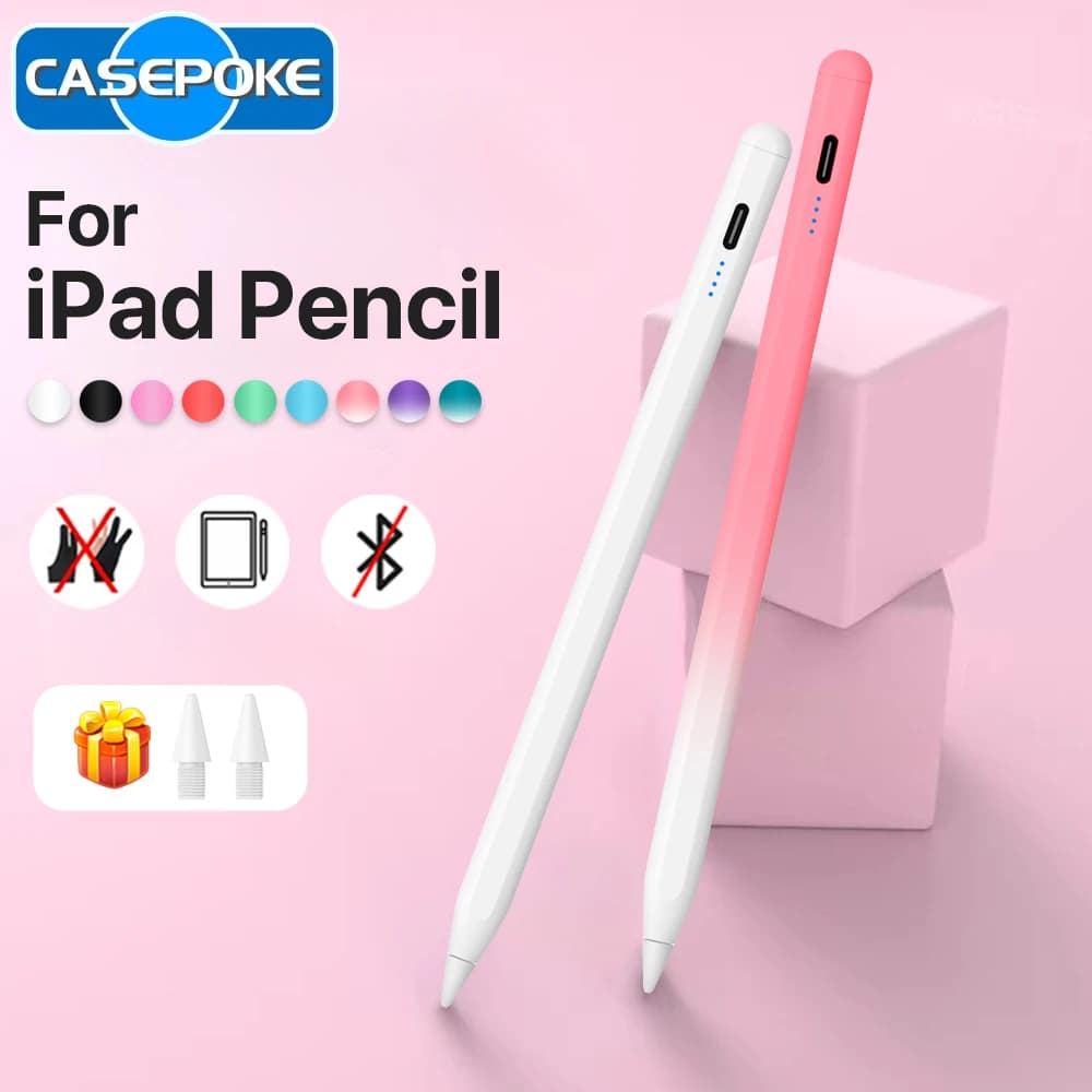 Penna Stilo Ricaricabile per iPad con Rilevamento Inclinazione e Pressione, Rifiuto del Palmo, per iPad 7 8 9 10 Gen Air 3 Pro 11 12.9 Mini 6 - Penne da Disegno