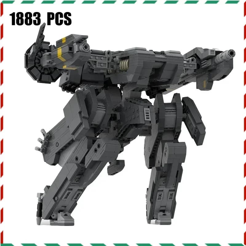 MOC Mech Walking Robot Metal Geared Rexs Building Blocks Modello di veicolo blindato Solid Battle Mecha Brick Toy per bambini Regali per adulti