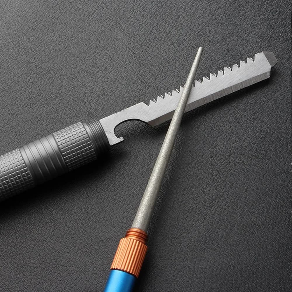 Asta per affilare i coltelli Mini EDC opaca per esterni Smeriglio placcato in acciaio inossidabile Non è facile da indossare Affilacoltelli da pesca