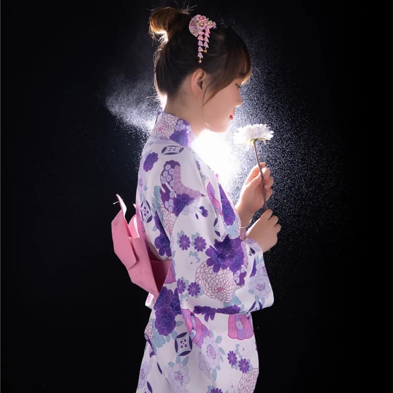 Traditional Japanese Kimono Dress Women's Formal Summer Photography Costume Fairy Skirt Gentle Girl Student Polyester Fiber