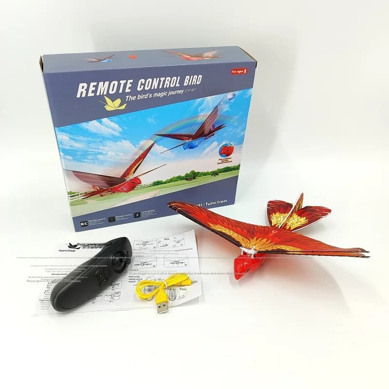 Bionic Remote Control Flying Bird Electric Flapping Wing RC Toy 360° Rolling Soaring Airplane Cool Rechargeable Smart Flight Toy