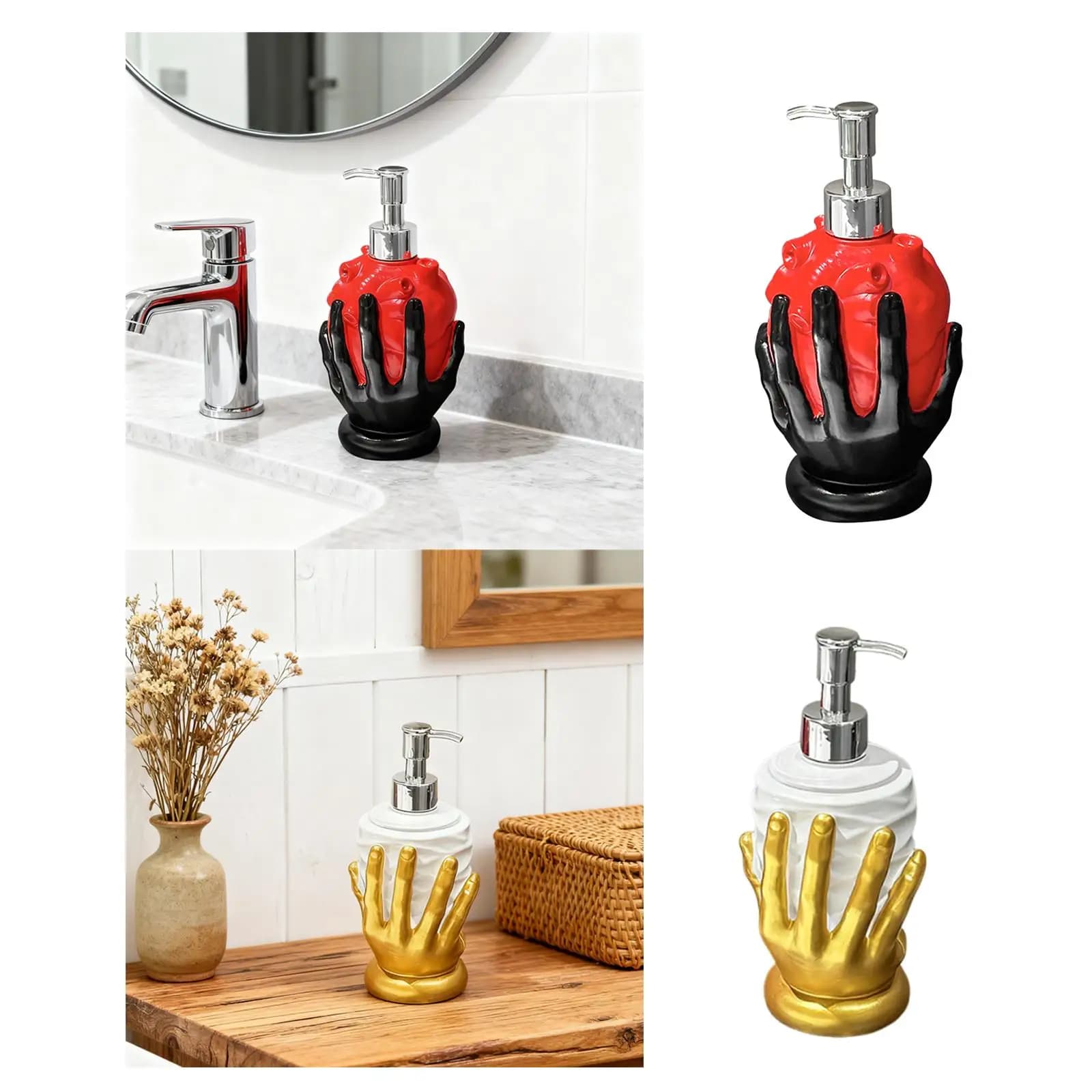 Dispenser di sapone liquido per le mani con pompa Bottiglia di shampoo vuota moderna Contenitore per il lavaggio del corpo riutilizzabile per bancone della cucina dell'hotel domestico