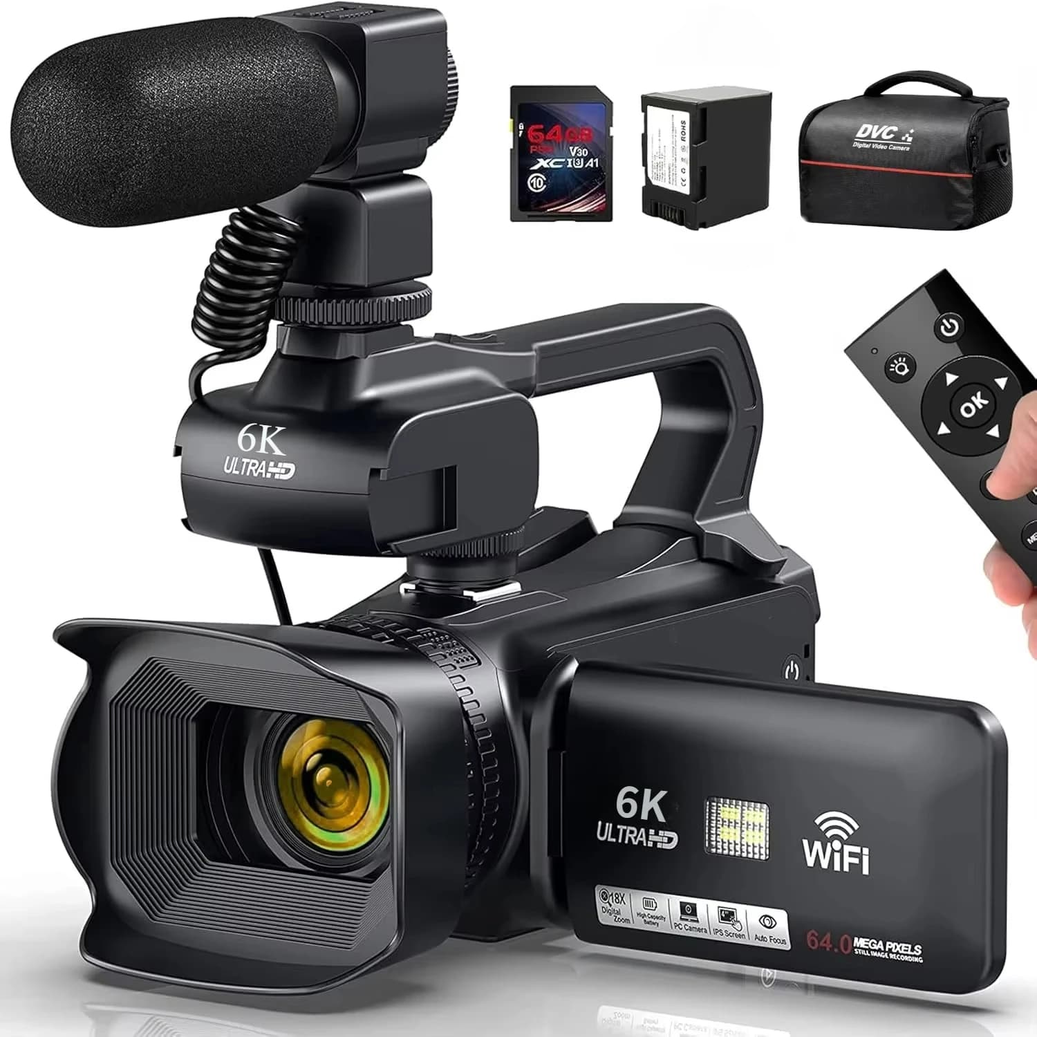 Professional 4K camera for photography Zoom digital 18X Night vision Video camera for vlogging Camera webcam WiFi 64 MP