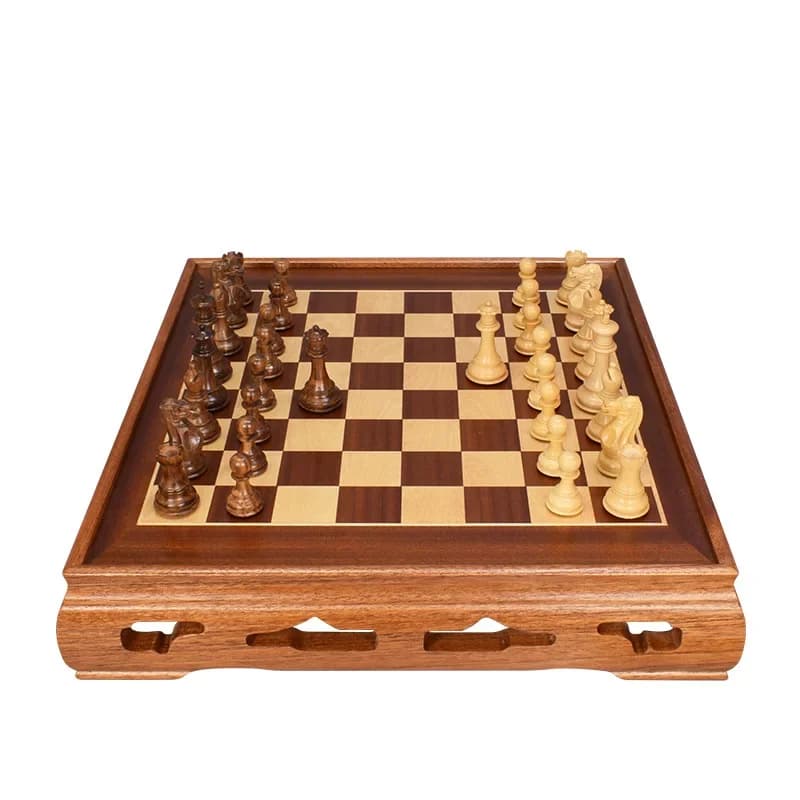 Tavolo da scacchi 3 in 1, in mogano, per Go, scacchi, tavolo da scacchi in legno massello, set completo
