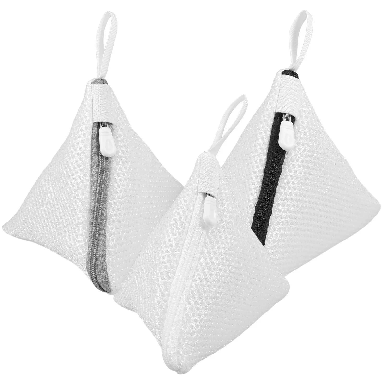 Set di 3 Mini Sacchetti Triangolari in Rete per Lavatrice, per Calzini Delicati, Vestiti per Bambini, Biancheria Intima, Organizzatore per Lingerie