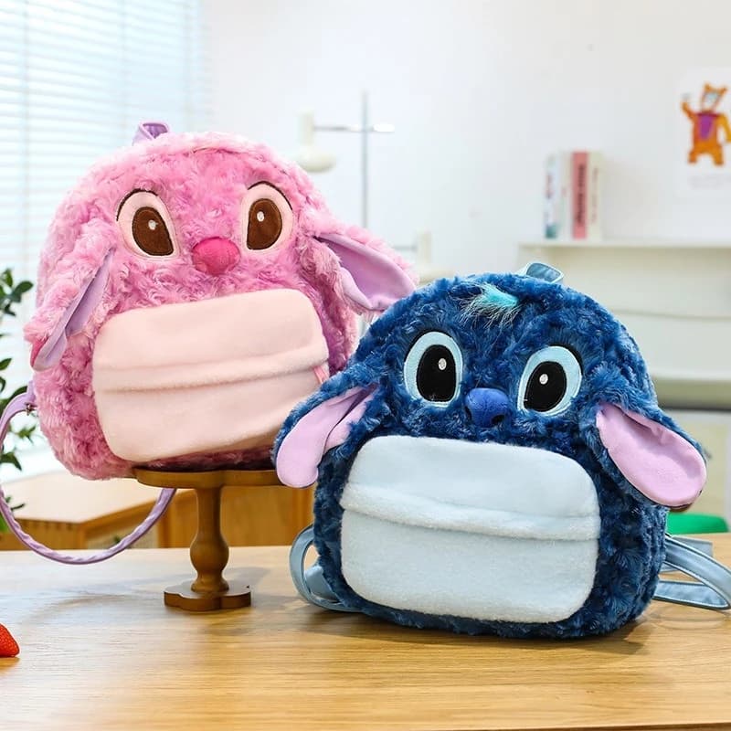 Stiddy plush bag with rose fabric Stiddy double-shoulder backpack for students' storage and carrying book bag