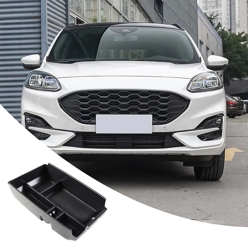 Car Armrest Storage Box Center Console Organizer Tray For Ford Kuga Escape 2020-2024 Central Control Container Accessories