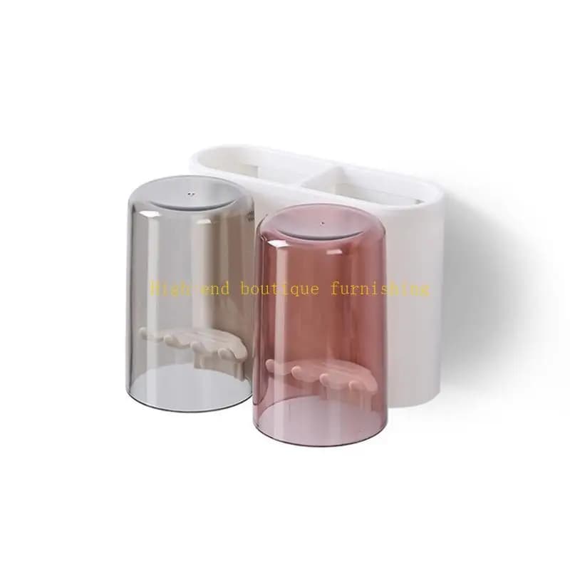 L9NB Set portaspazzolino per montaggio a parete senza punzonatura Set tazze porose per scaffali Multifunzionali per il bagno