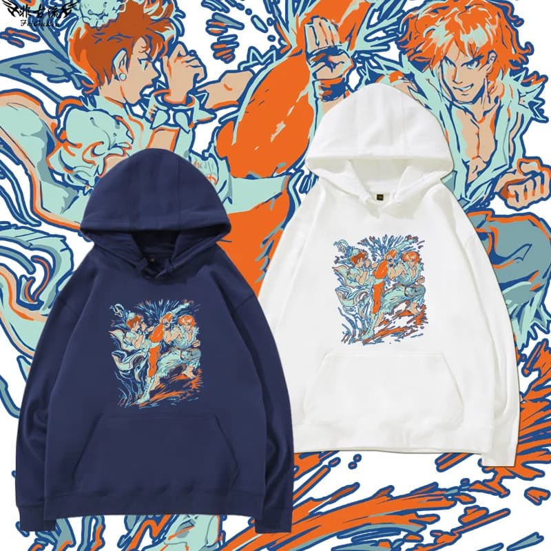 Street Fighter 6 Collaboration Hoodie Men's Casual Loose Fit Comfortable Breathable Long Sve Spring Season Youth Faion
