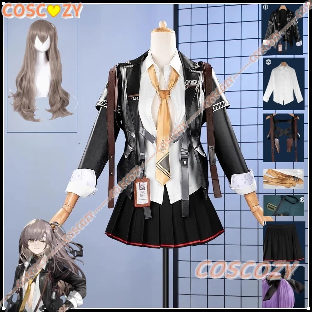 Prevendita Leva UMP45 Costume Cosplay Parrucca Gioco Ragazze Frontline 2:Exilium Leva Costume Cosplay Anime Cartoon Giochi di ruolo Uniformi
