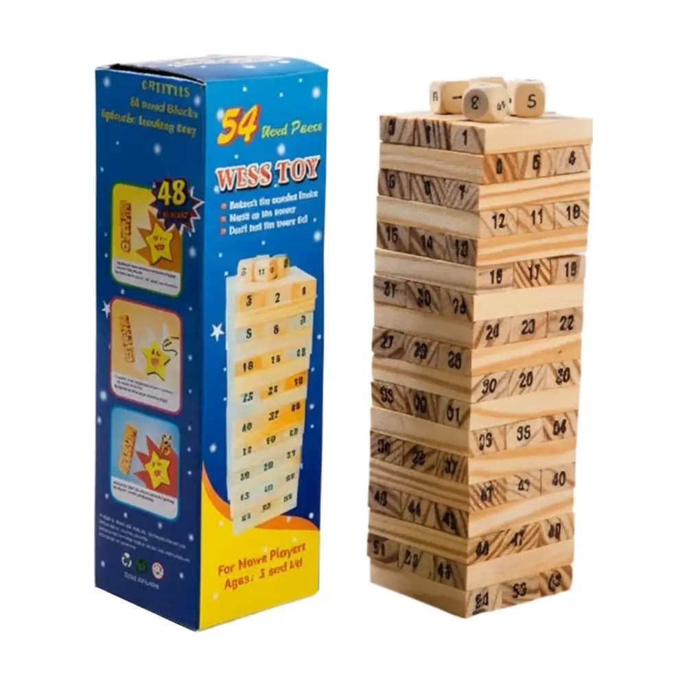 Blocchi di Costruzione in Legno di Piccole Dimensioni, Gioco di Impilamento per Bambini, Domino, Gioco da Tavolo Pieghevole, Giocattoli Educativi Montessori
