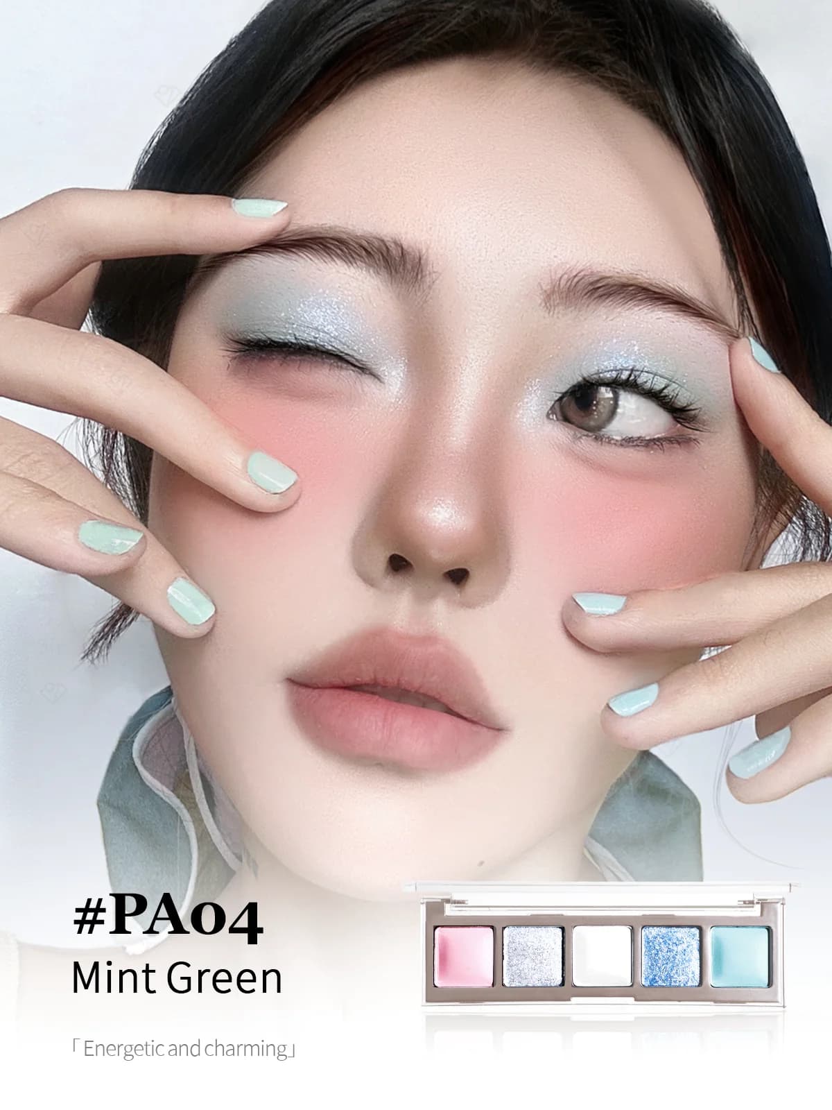 EUNARZ Palette di ombretti dai toni terrosi 5 colori Shimmer Pigmented Green Blue Natural per il trucco Smokey Eyes