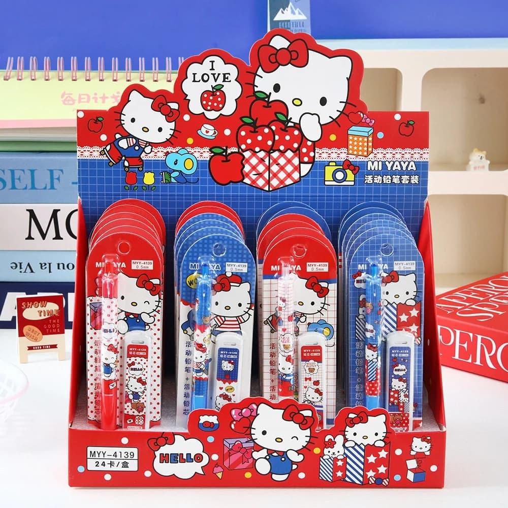 Matita Meccanica Sanrio Hello Kitty con Mina HB da 0,5 mm Inclusa, Matita Automatica per Scuola e Cancelleria per Studenti