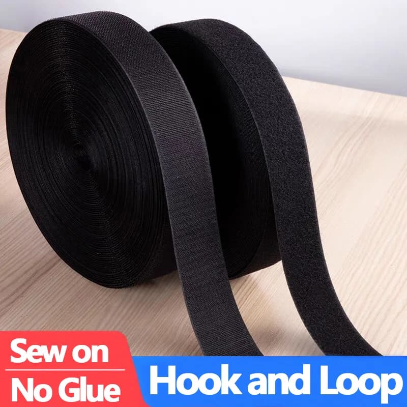 Nastro in tessuto di nylon con chiusura a strappo non adesiva da 1/5/10M per cucito, accessori e fai da te