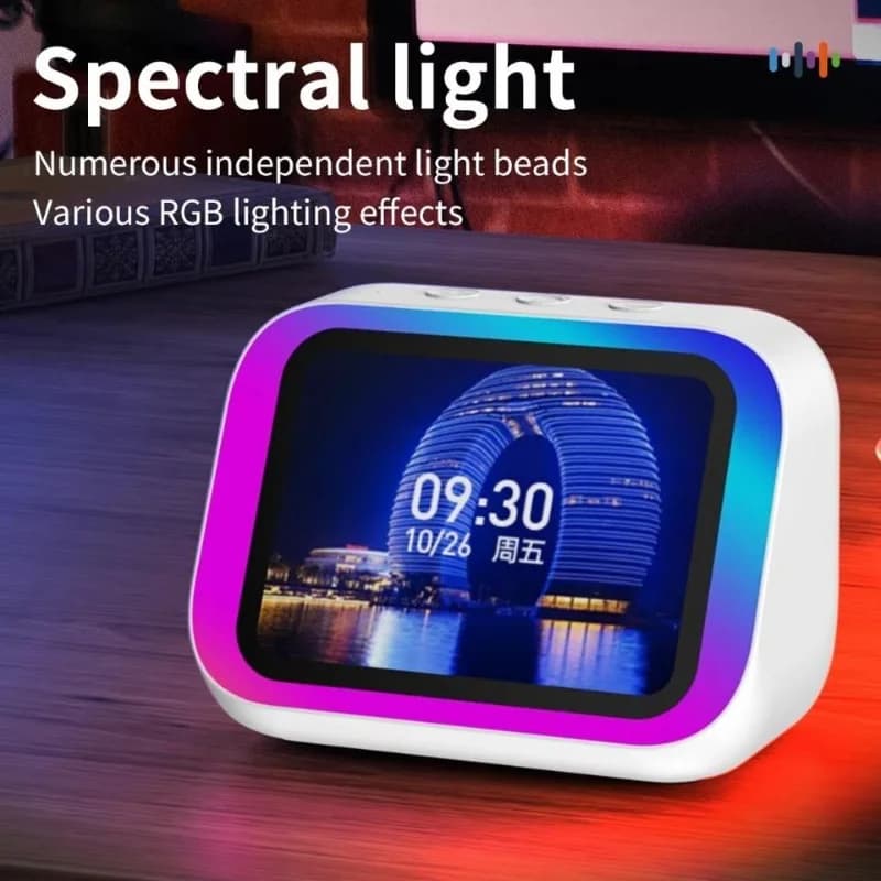 TF26pro AI Smart Bluetooth Speaker with Large RGB Screen Weather Forecast Digital Alarm Clock Voice Control High-Fidelity Sound