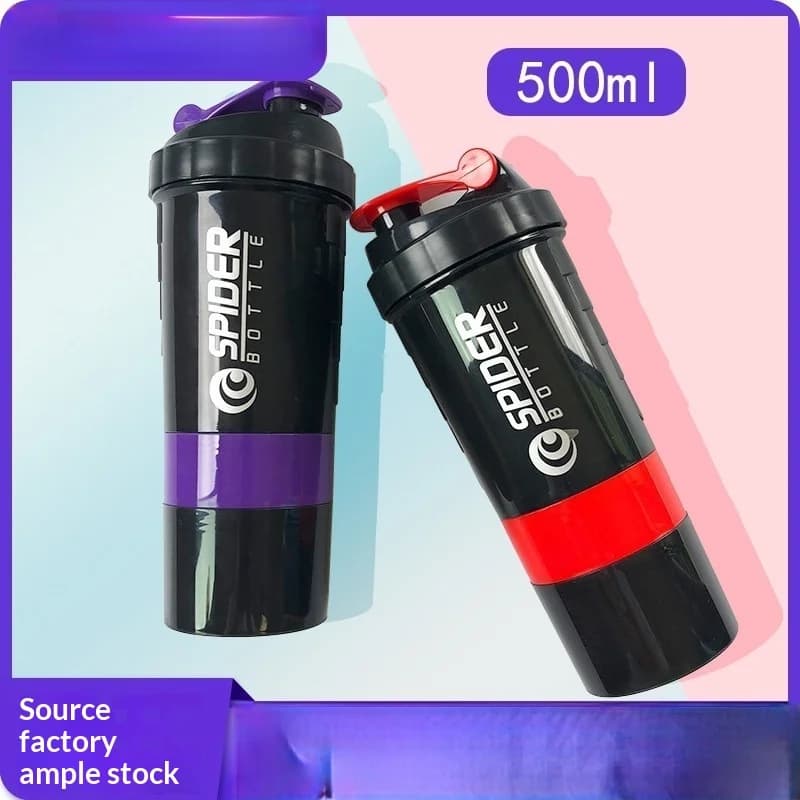500 ml three-layer smoothies cup, sports water cup, powdered protein blend cup, milkshake cup, fashionable water cup