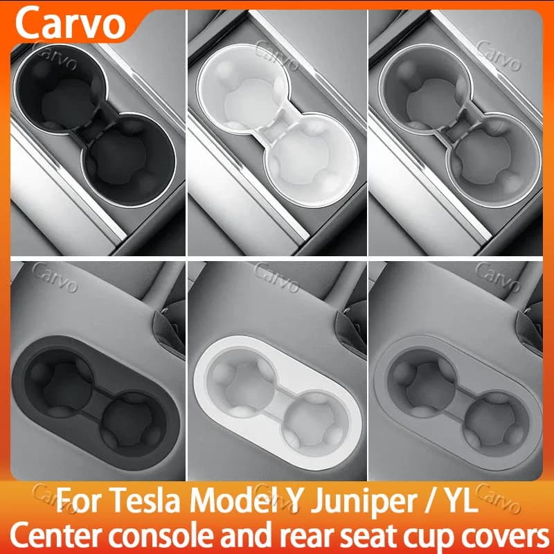 For Tesla Model Y/YL Juniper 2025 Silicone Rear Drink Holder Center Control Water Cup Beverage Storage Rack Interior Accessories