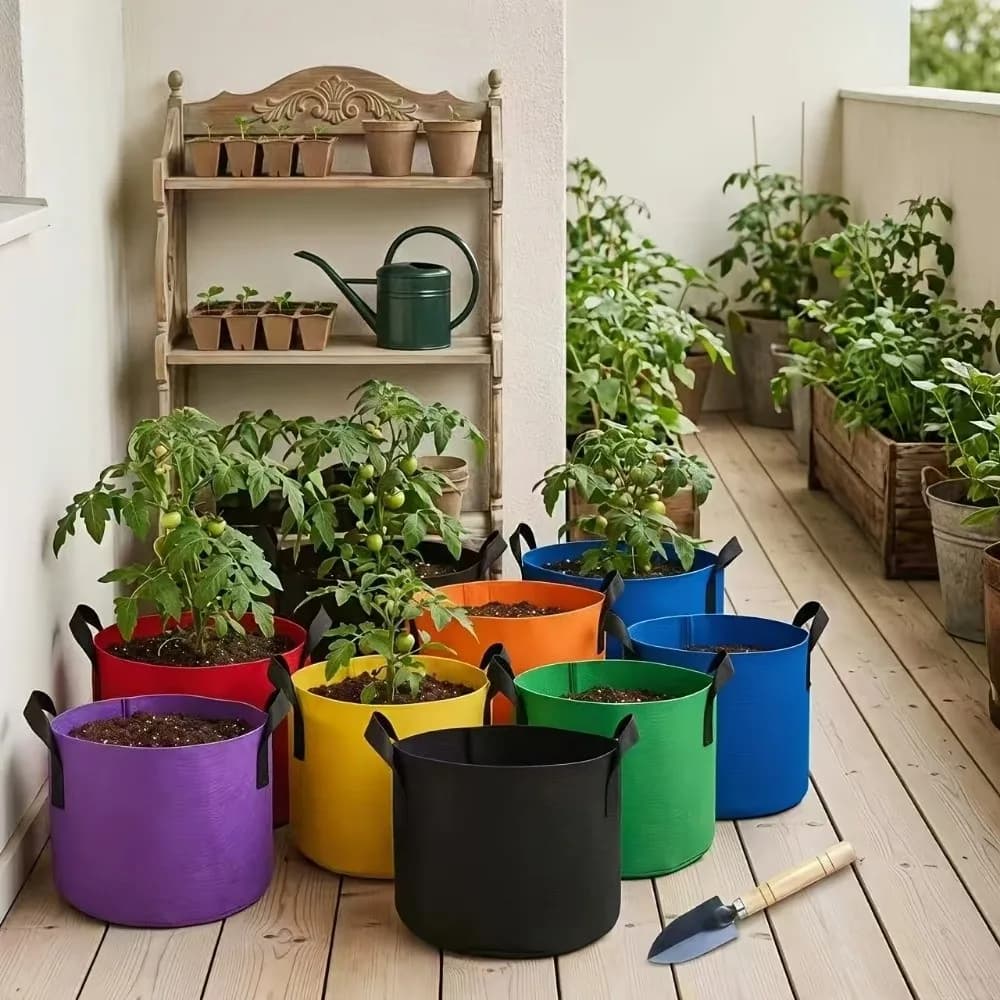 Plant Nursery Thickened Grow Bags Non-Woven Foldable Fabric Pots Breathable Large Capacity Felt Grow Bags Fruit Planting