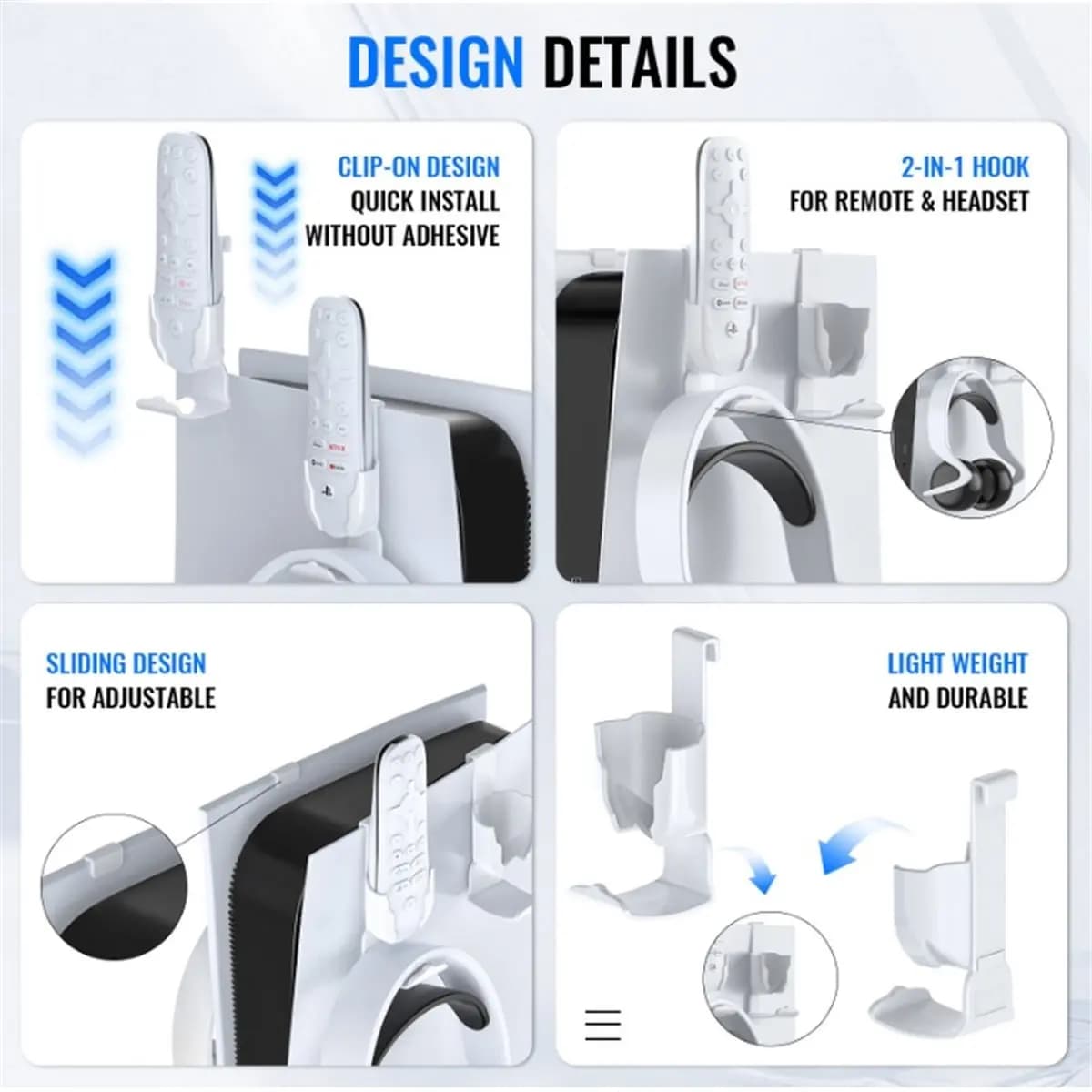 PHONE&GEAR For Accessories Headphone Stand Mount for PS 5 Console Anti-Slip Gaming Headset Hanger Holder Headphone Hook