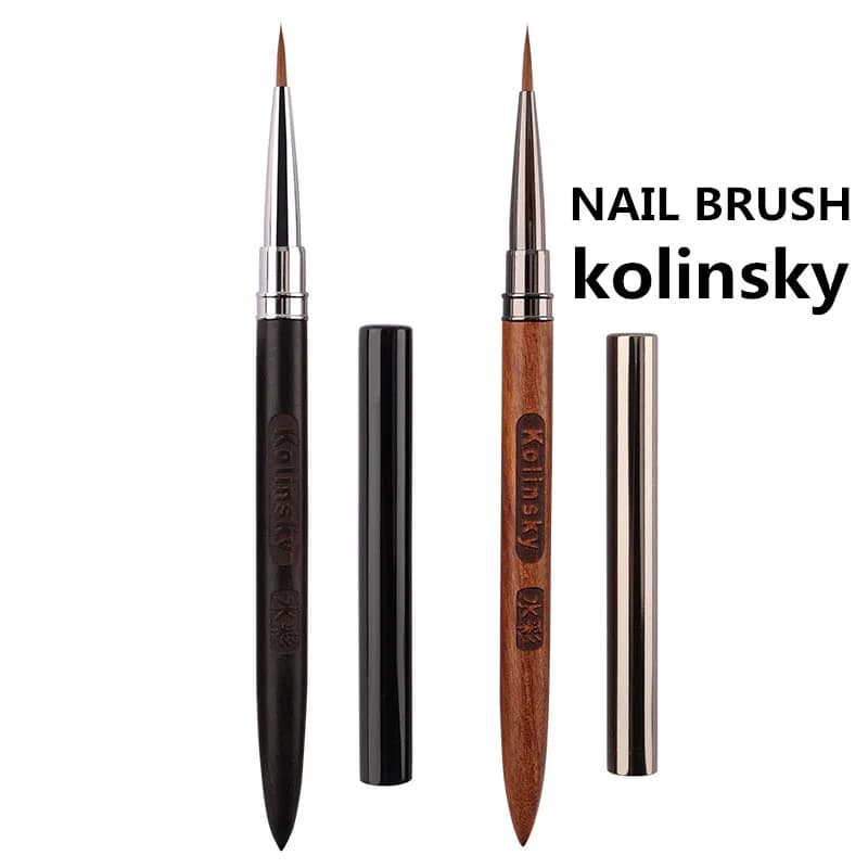 1/2 pezzi manico in legno di sandalo Kolinsky pennello per unghie penna per pittura per unghie pennelli per gel UV acrilico strumento per manicure in cristallo pennello per unghie