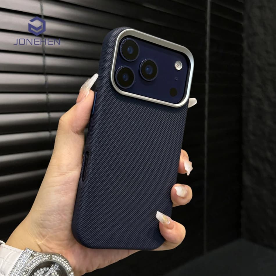 Per Magsafe Custodia in pelle con rilievo con diamanti alla moda per iPhone Air 17 16 Pro Max 15 14 13 Cover antiurto con ricarica wireless con obiettivo in lega