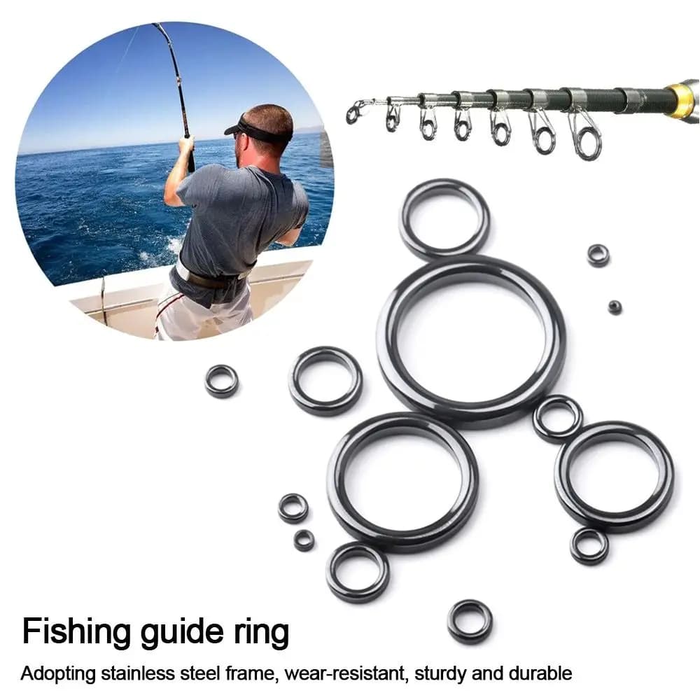 round O Ring Stainless Steel Eye Ceramic Ring Tip Repair Kit Tackle Box Accessories Fishing Rod Guide